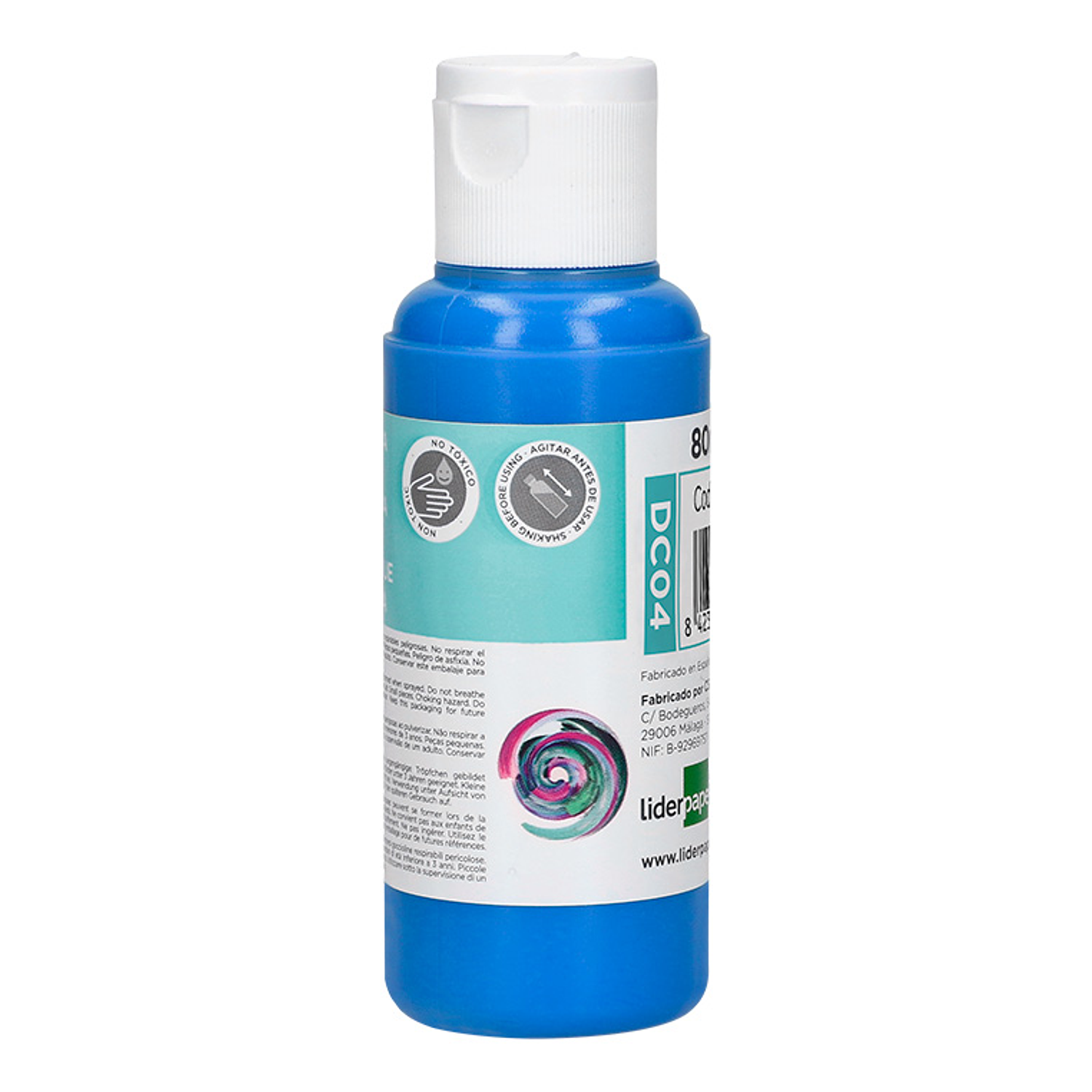 Pintura acrilica liderpapel frasco de 80 ml cian 4