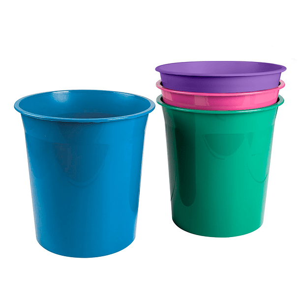 Cesto de papeis em plastico liderpapel ecouse 100% reciclado celeste opaco 13 litros 275x285 mm 6