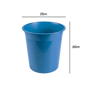 Cesto de papeis em plastico liderpapel ecouse 100% reciclado celeste opaco 13 litros 275x285 mm