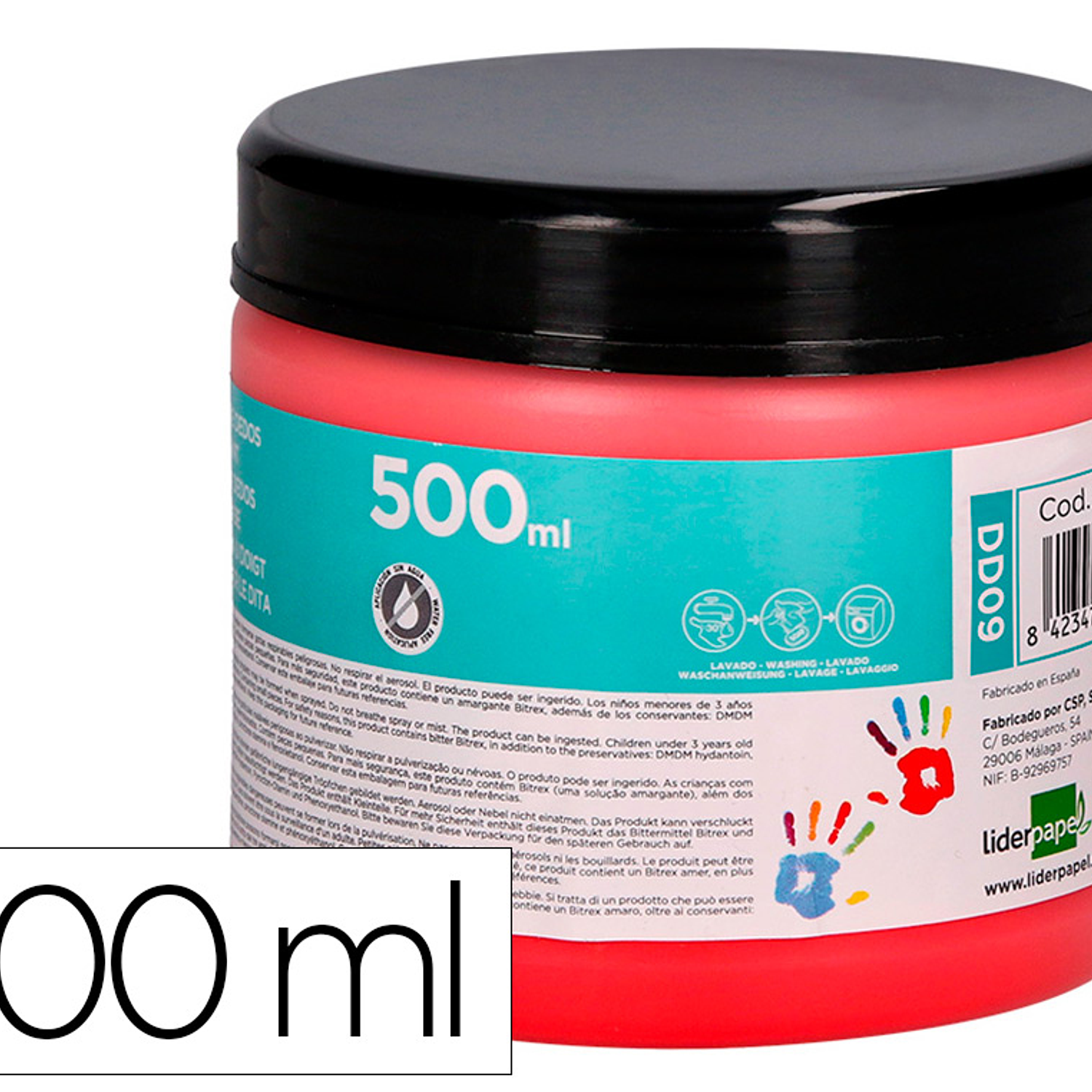 Pintura a dedos liderpapel frasco de 500 ml vermelho 1