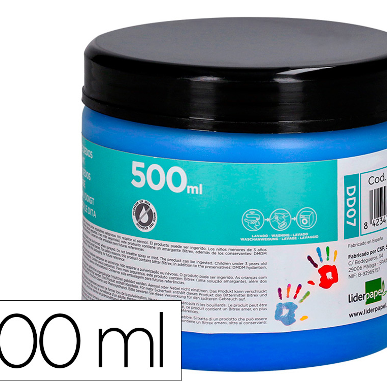 Pintura a dedos liderpapel frasco de 500 ml azul 1