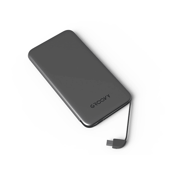 Bateria externa groovy 4000mah para dispositivos android micro usb + tipo c cor cinza escuro 3