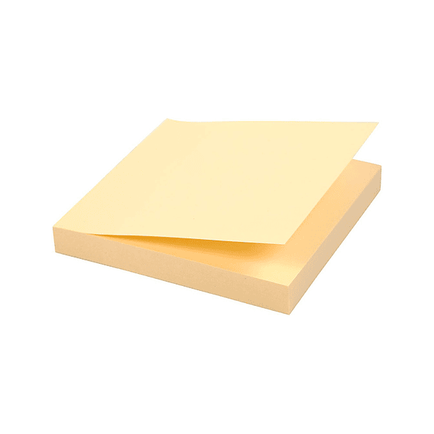 Bloco de notas adesivas q-connect 76x76 mm 100% papel reciclado amarelo caixa de cartao 6