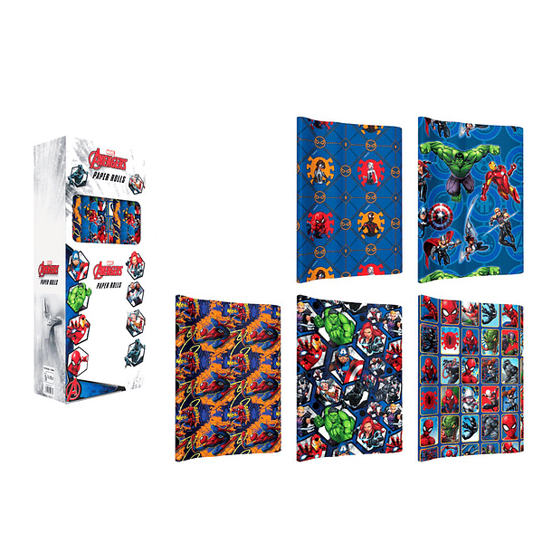 Papel de regalo basika marvel rollo de 70 x 200 cm 60 gr modelos surtidos 4