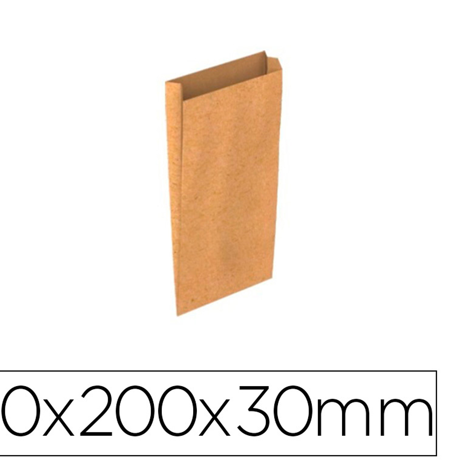 Envelope basika kraft natural liso com fole xxs 100x200x30 mm pack de 25 unidades 1