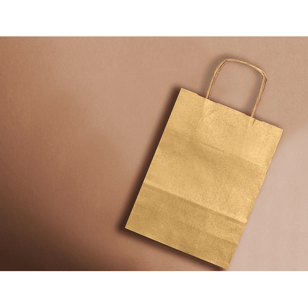 Bolsa de papel q-connect kraft ouro l com asa retorcida 320x400x14 mm 9