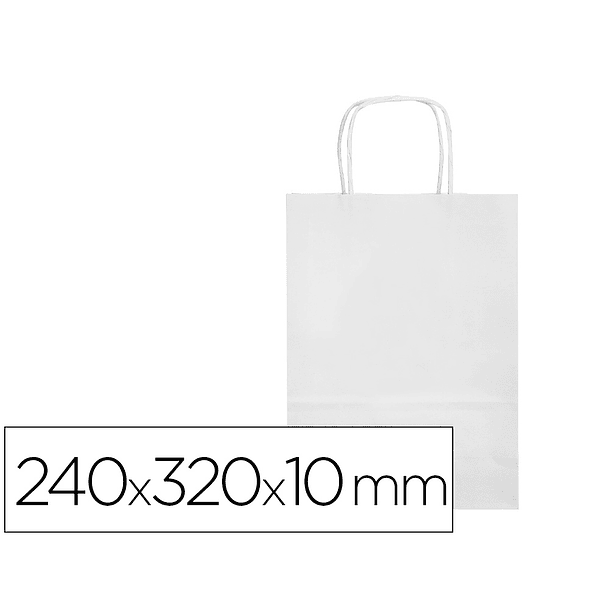 Bolsa de papel q-connect celulose branco s com asa retorcida 240x320x10 mm 3