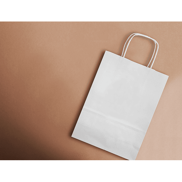 Bolsa de papel q-connect celulose branco xs com asa retorcida 180x240x80 mm 8