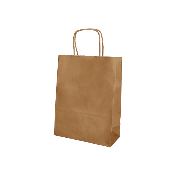 Bolsa de papel q-connect celulose natural liso l com asa retorcida 320x400x14 mm 4