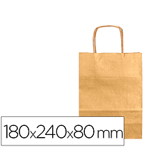 Bolsa de papel q-connect kraft ouro xs com asa retorcida 180x240x80 mm