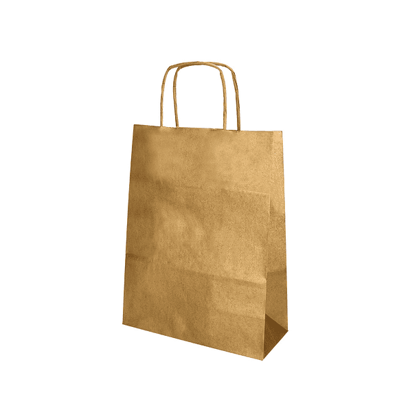 Bolsa de papel q-connect kraft ouro xs com asa retorcida 180x240x80 mm 4