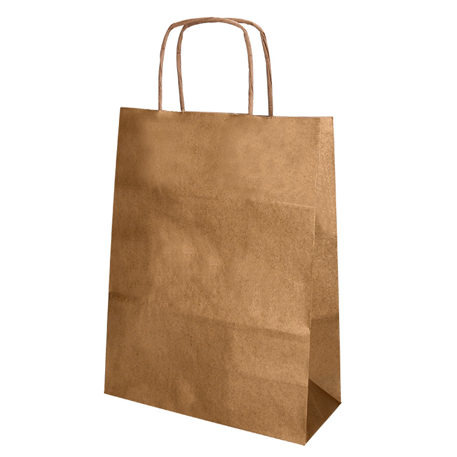 Bolsa de papel q-connect kraft natural liso xs com asa retorcida 180x240x80 mm 3