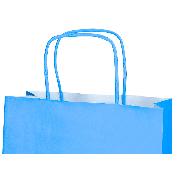 Bolsa de papel q-connect celulose celeste s com asa retorcida 240x320x10 mm 7