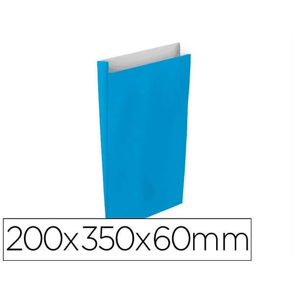 Envelope basika celulose celeste com fole m 200x350x60 mm pack de 25 unidades 2