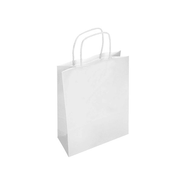 Bolsa de papel q-connect celulose branco s com asa retorcida 240x320x10 mm 5