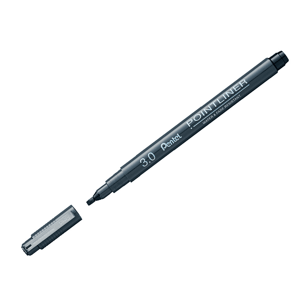 Marcador pentel pointliner para caligrafia com tinta pigmentada cor preto ponta de 3 mm 2