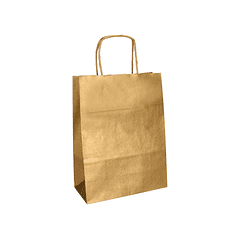 Bolsa de papel q-connect kraft ouro xs com asa retorcida 180x240x80 mm