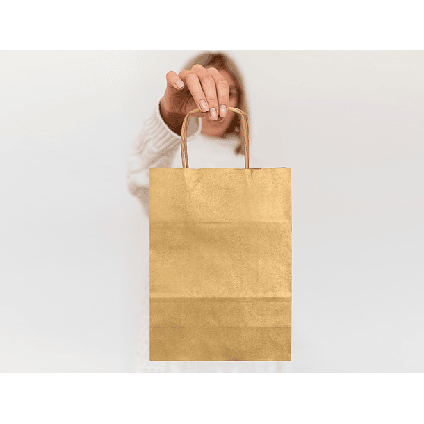 Bolsa de papel q-connect kraft ouro xs com asa retorcida 180x240x80 mm 9