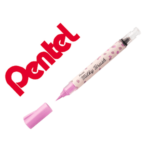 Pincel pentel milky brush cor pastel violeta