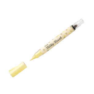 Pincel pentel milky brush cor pastel amarelo