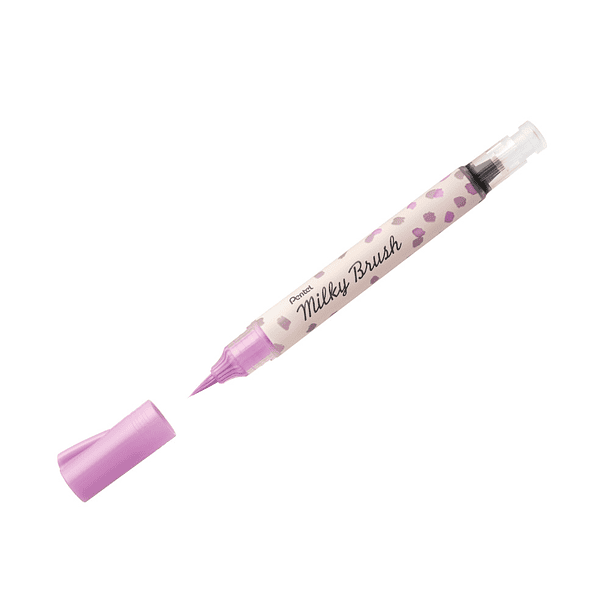 Pincel pentel milky brush cor pastel violeta 3