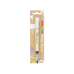 Pincel pentel milky brush cor pastel branco