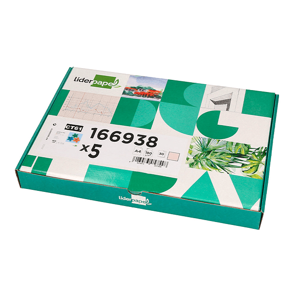 Cartolina liderpapel a4 180 gr creme pack de 25+5 folhas 6