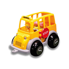 Jogo andreu toys ecoline midi autocarro escolar + 1 condutor + 2 figuras