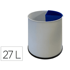 Cesto de papeis metalico sie para reciclagem com 1 departamento extraivel 27 litros 300x295 mm