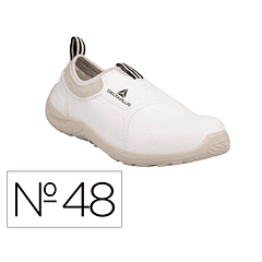 Sapatos de seguranca deltaplus microfibra pu sola pu mono-densidade cor branco tamanho 48