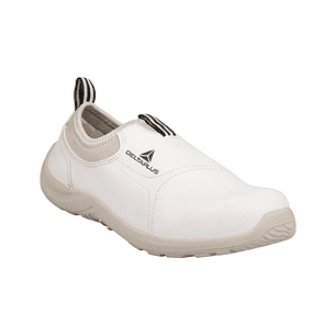 Sapatos de seguranca deltaplus microfibra pu sola pu mono-densidade cor branco tamanho 47