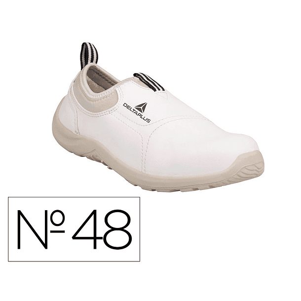 Sapatos de seguranca deltaplus microfibra pu sola pu mono-densidade cor branco tamanho 48 1