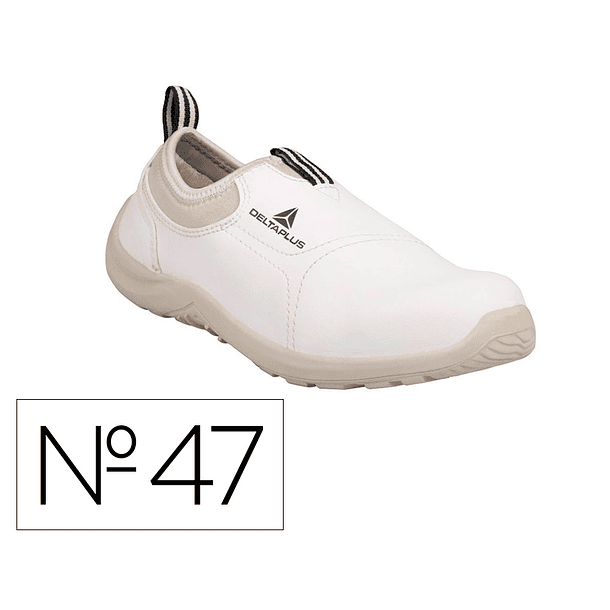 Sapatos de seguranca deltaplus microfibra pu sola pu mono-densidade cor branco tamanho 47 2