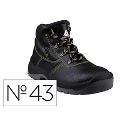 Botas deltaplus de seguranca em couro pigmentado sola pu bi-densidade cor preto tamanho 43