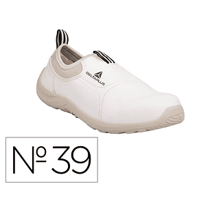 Sapatos de seguranca deltaplus microfibra pu sola pu mono-densidade cor branco tamanho 39