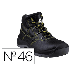 Botas deltaplus de seguranca em couro pigmentado sola pu bi-densidade cor preto tamanho 46