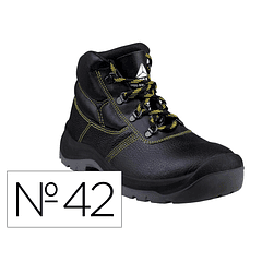 Botas deltaplus de seguranca em couro pigmentado sola pu bi-densidade cor preto tamanho 42