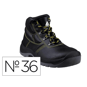 Botas deltaplus de seguranca em couro pigmentado sola pu bi-densidade cor preto tamanho 36