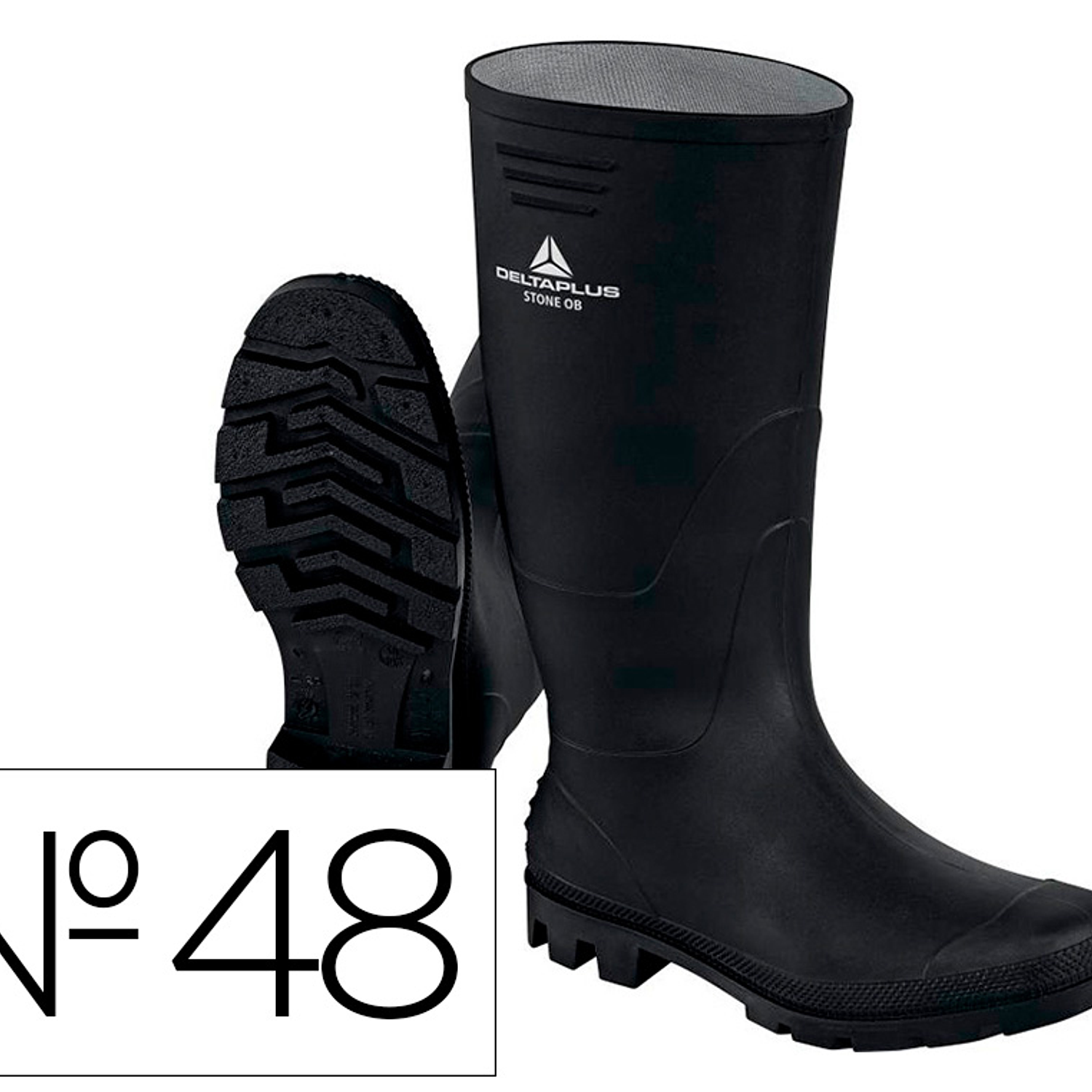 Botas deltaplus de seguranca stone pvc preto sola de pitoes tamanho 48 2