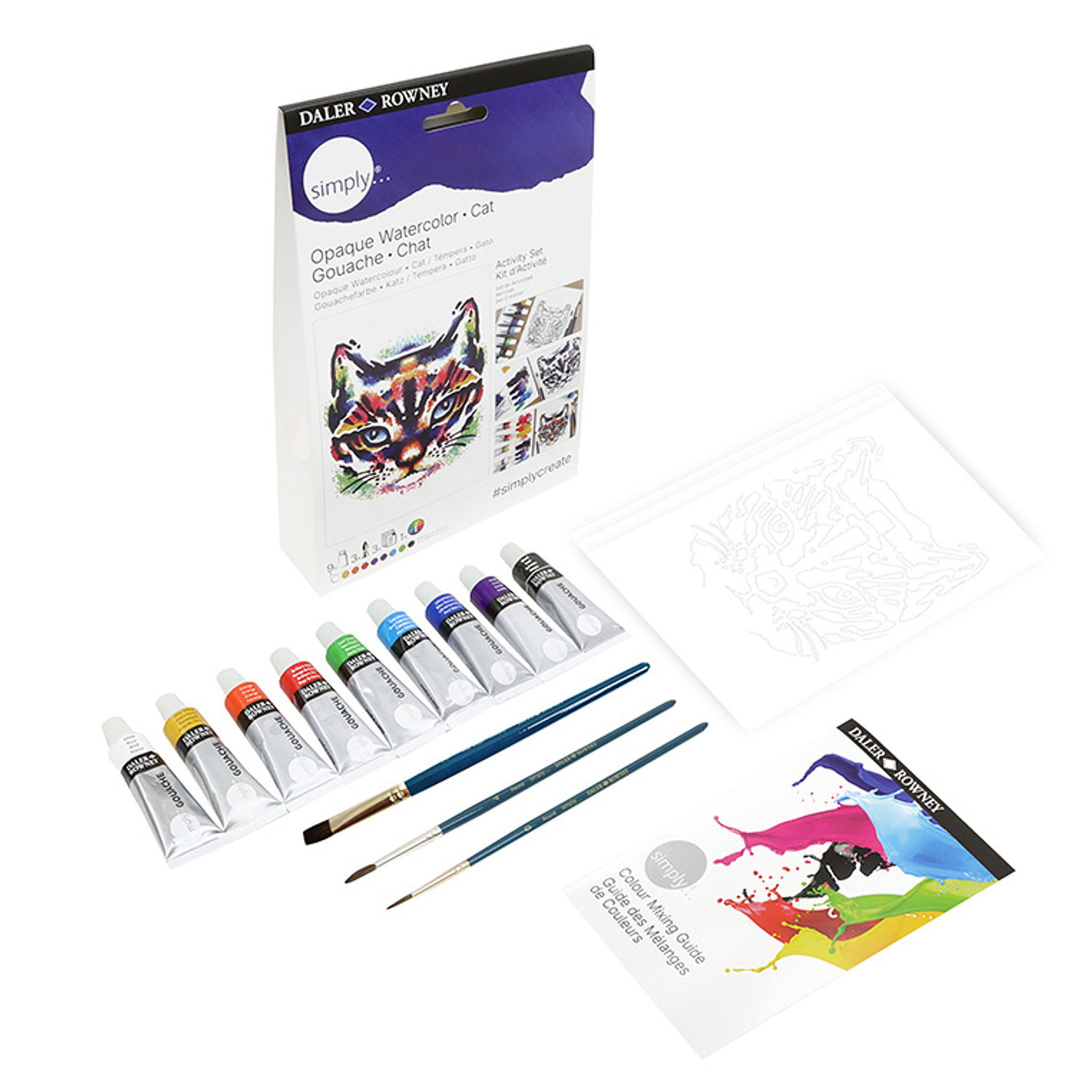 Conjunto de pintura guache daler rowney simply activity 2