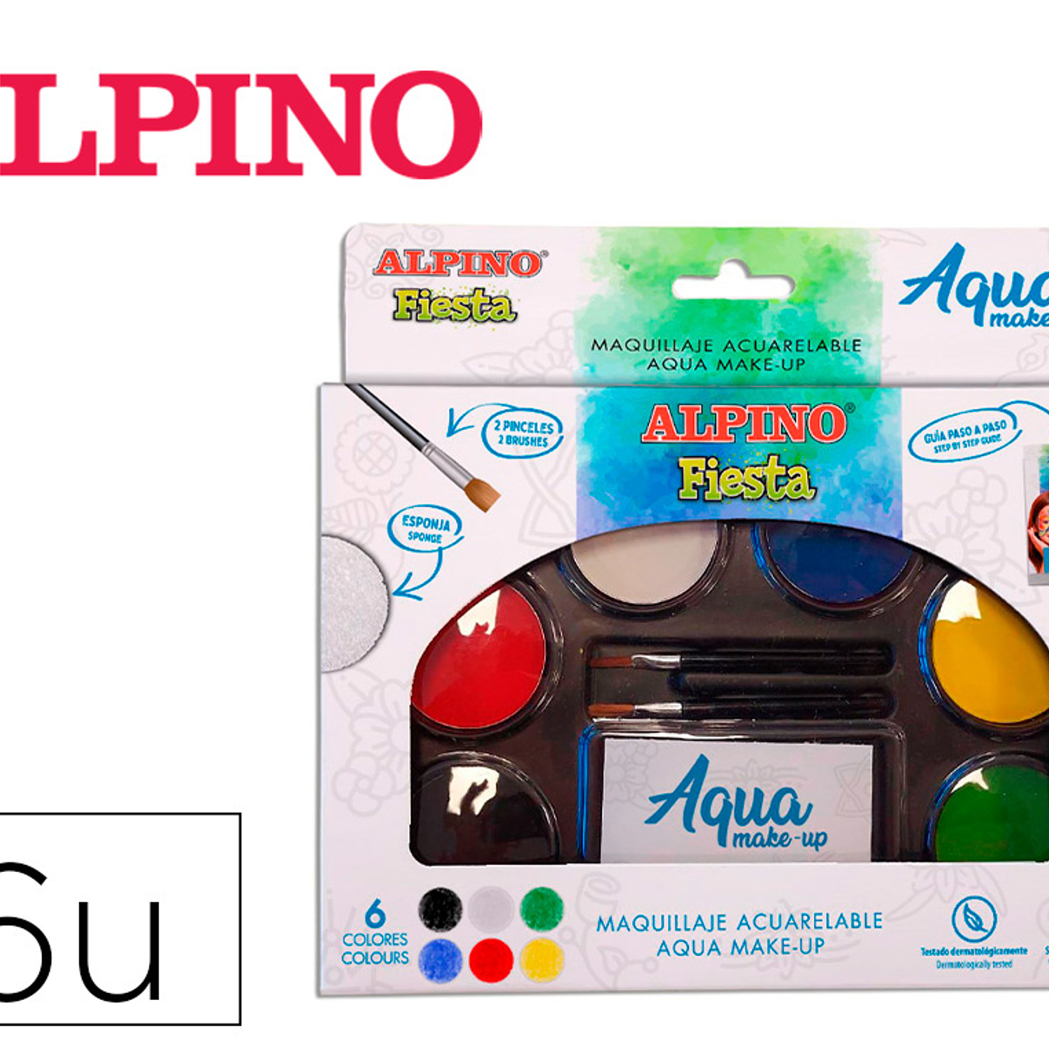 Paleta maquilhagem alpino aguarelavel pro 6 cores sortidas 1