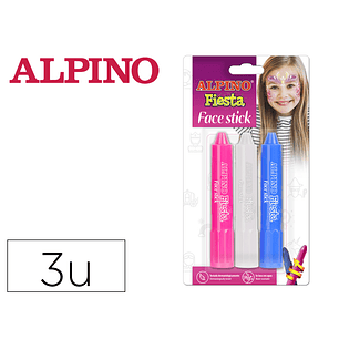 Barra de maquilhagem alpino festa face stick princesas blister de 3 unidades cores sortidas