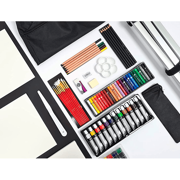 Set de pinturas daler rowney 115 piezas con caballete de aluminio plegable 457x73x584 mm 4