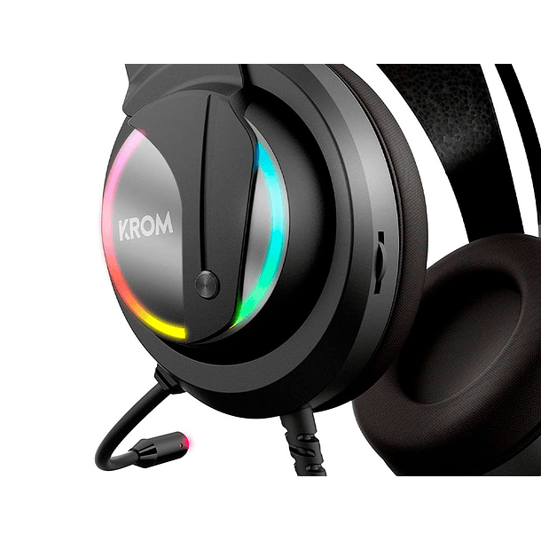 Auricular krom kappa gaming stereo com microfone flexivel iluminacao led rgb arco-iris comprimento cabo 210 cm 7