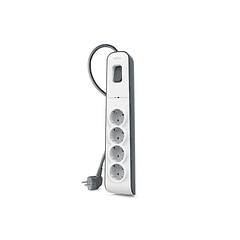 Extensao belkin bsv400vf2m protecao contra sobrecargas 4 tomadas botao lig. e desl. cor branco/cinza