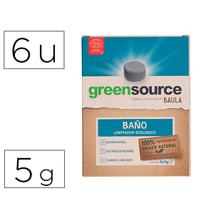 Limpiador de baños bunzl greensource ecologico pastilla de 5 gr paquete de 6 unidades