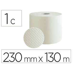 Papel secamanos bunzl greensource air laid 1 capa celulosa blanca 230 mm x 130 mt paquete de 2 rollos