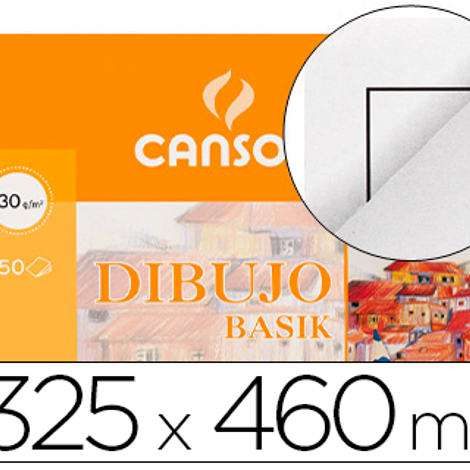 Papel de desenho basik 32.5x46 130 gr com esquadria 1