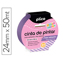 Fita adesiva plico para pintor baixa aderencia 50 mt x 24 mm