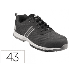 Sapatos de seguranca deltaplus boston desportivos poliester com reforco tpu sola selada preto tamanho 43